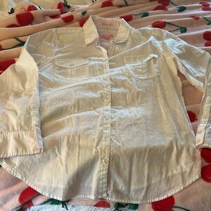 Lilly Pulitzer white button down top cotton resort fit large